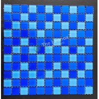 Glass Titanium Mosaic Pool Tile - Blue